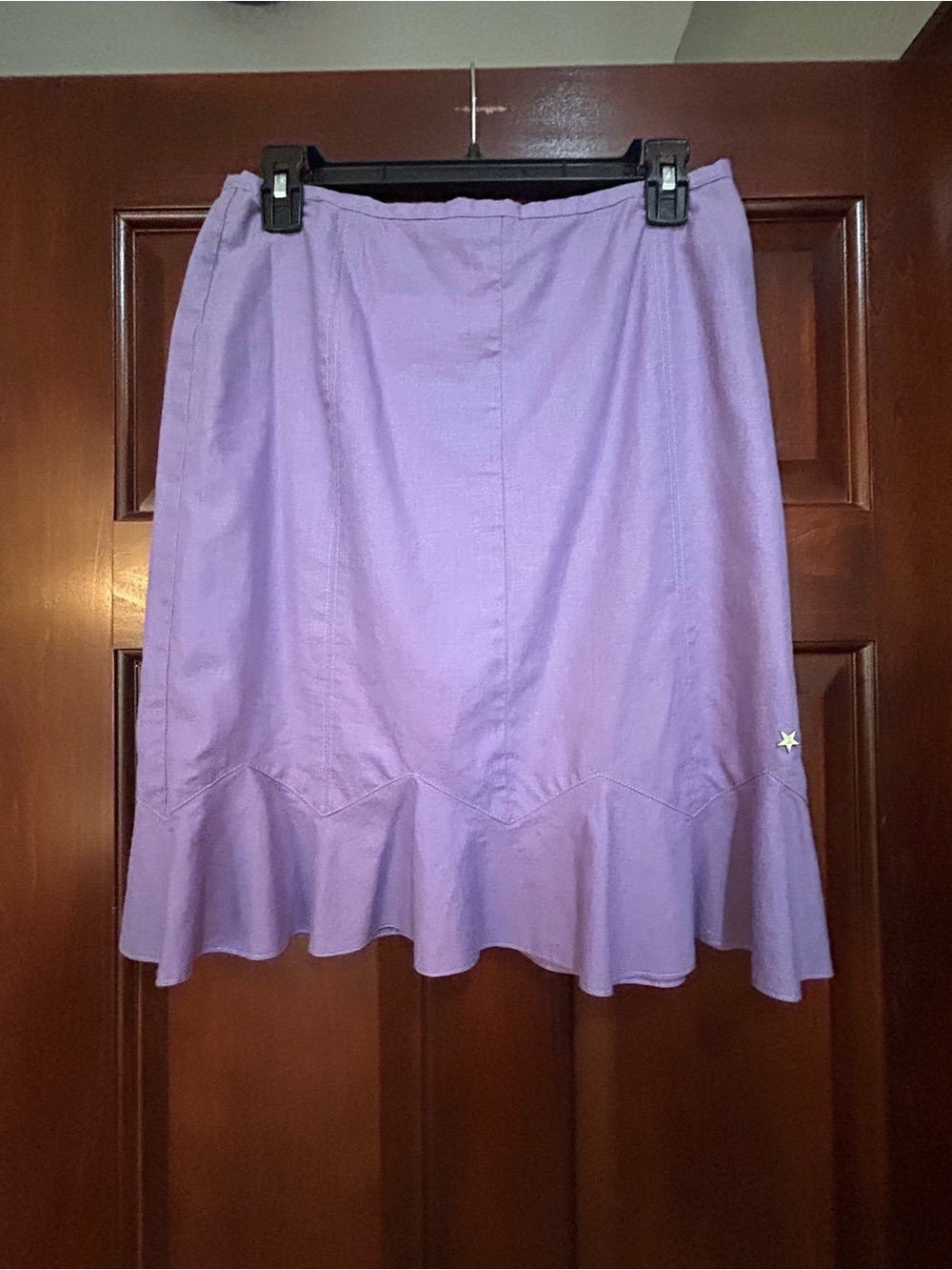 Tommy Hilfiger Linen Blend Purple Ruffle Hem Skirt Size 6 Y2K
